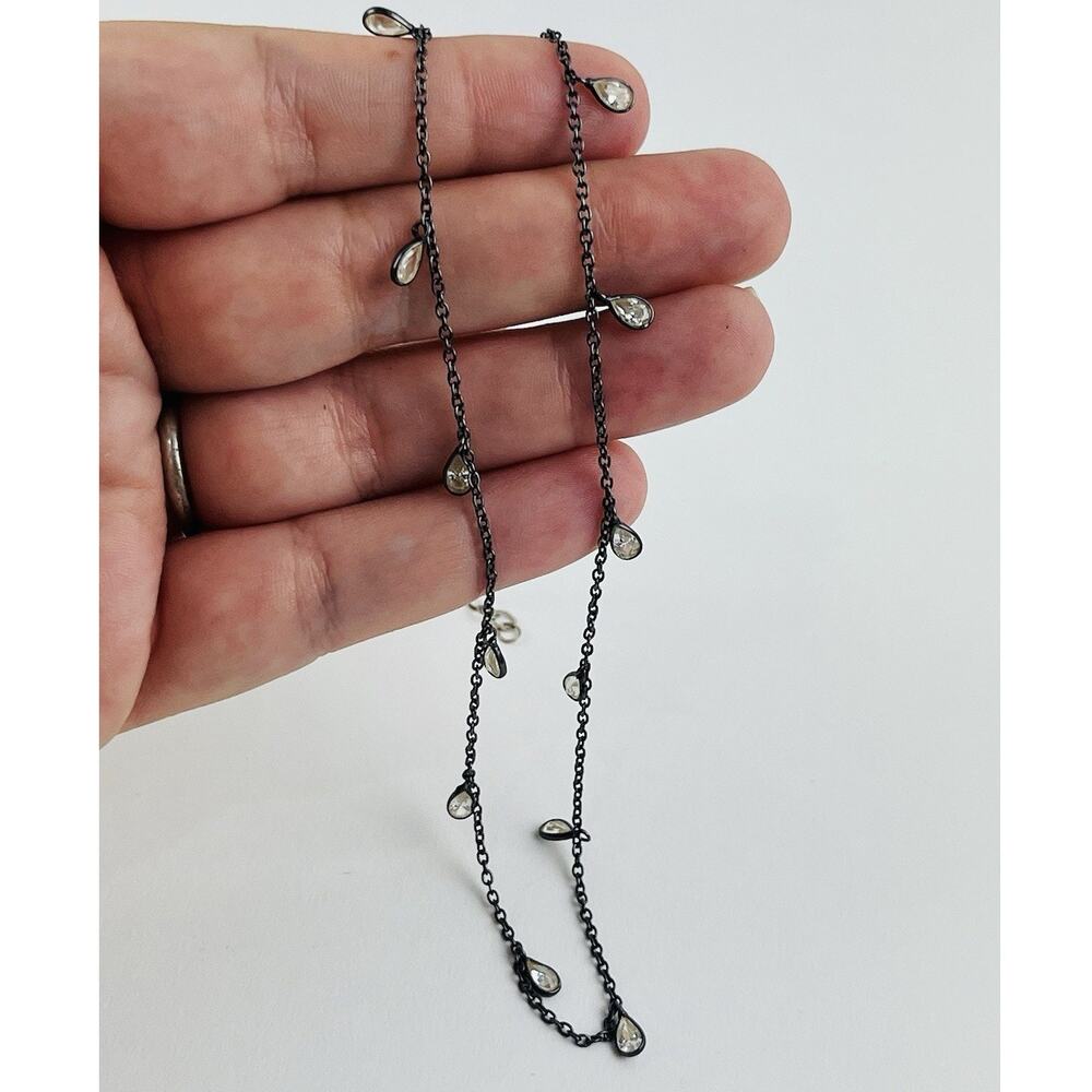 Vintage Native Gem Artisan Dainty Delicate Station Necklace Silver Vermeil GF Ne